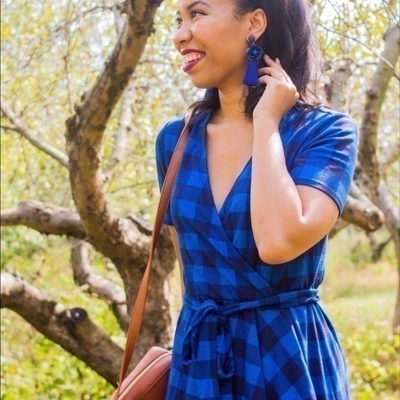 Draper James Buffalo Plaid Wrap Dress - Picture 7 of 12